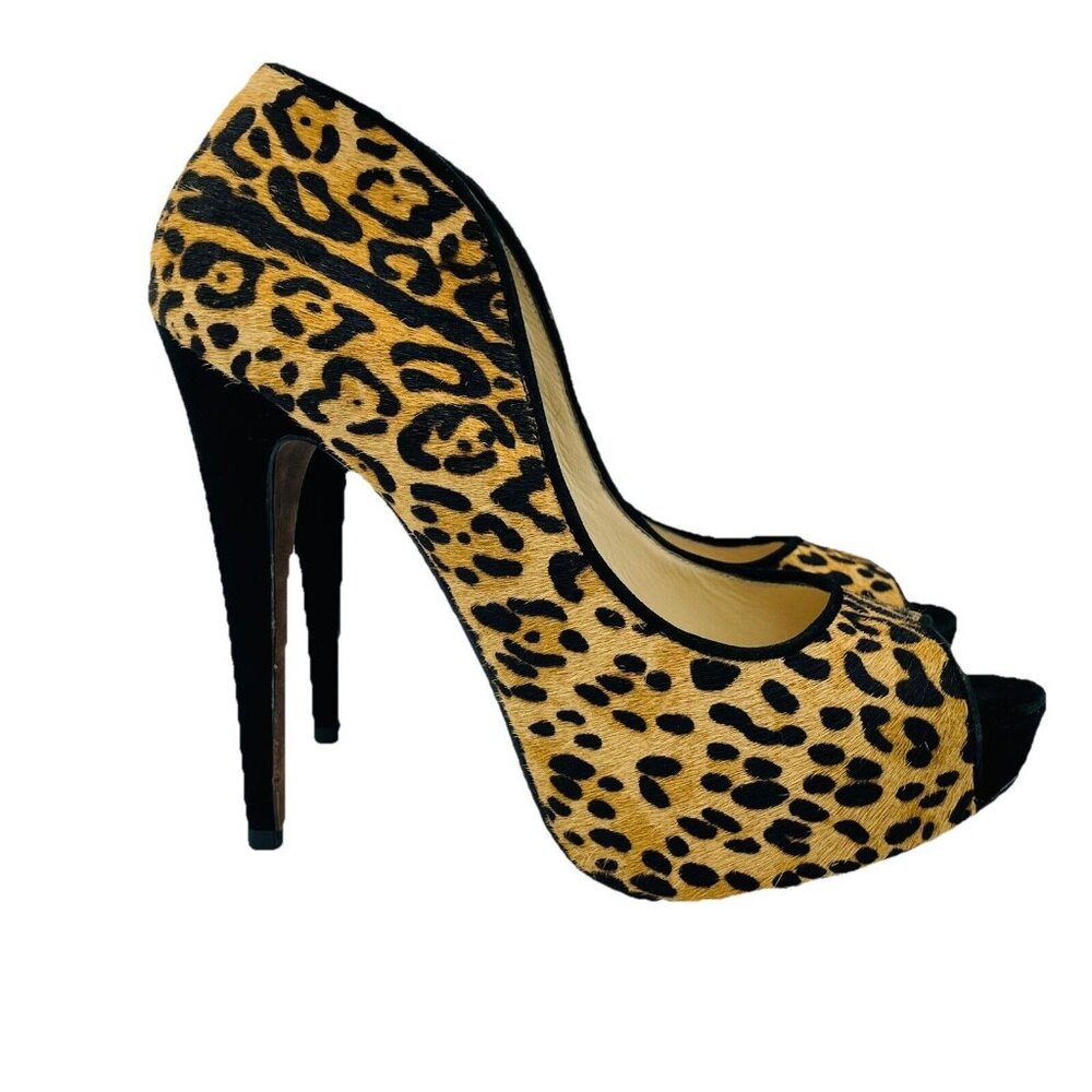 Classiques Entier Heels Womens Size 9 M Leather Calf Hair Leopard Print Stiletto